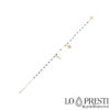 Women's rosary bracelet in 18 kt white and yellow gold