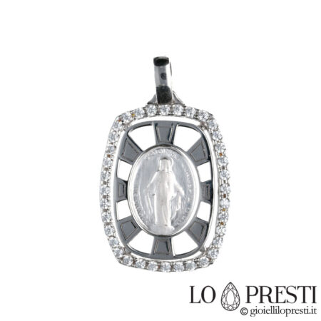 immaculate white gold and zircon medal
