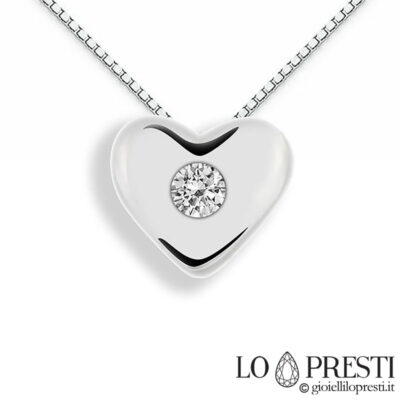 heart light point pendant necklace with brilliant diamond