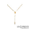 18 kt solid gold rosary necklace