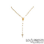18 kt solid gold rosary necklace