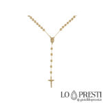 collar de rosario de oro macizo