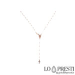 rose gold prayer rosary necklace