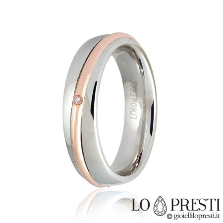 Обручальное кольцо unaerre Saturn с бриллиантом, золото 18 карат