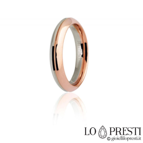 unaerre eternal wedding band in 18 kt white and rose gold