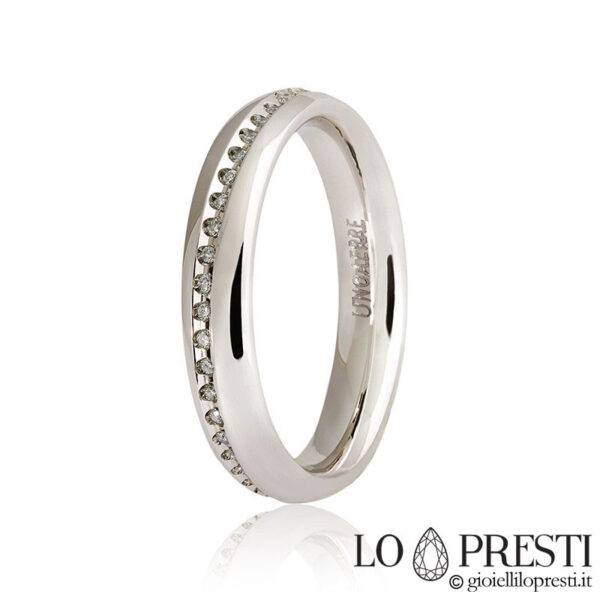 unaerre infinity ring in white gold with diamonds