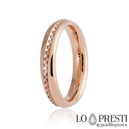 кольцо unaerre из розового золота с бриллиантом