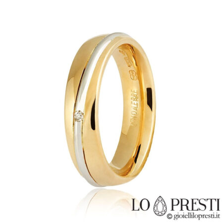Unaerre Saturn ring with diamond in 18 kt gold