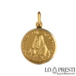 St. Francis of Paola pendant in 18 kt yellow gold