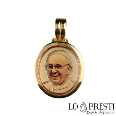 Papst Franziskus Medaille in Farbe