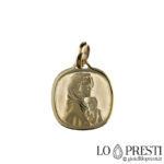 Medalla de bautismo de la Virgen en oro amarillo de 18 kt.