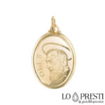 Saint Pio pendant in 18 kt yellow gold