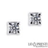 Men's and women's earrings with brilliant cut diamond
