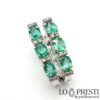 bushes trilogy pendant earrings with emeralds and brilliant diamonds bushes earrings with natural emerald and diamonds 18kt white gold