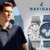 Relógio relógios masculino navegar relógios tahiti azul cinza prata cronógrafo malha de aço milão nova coleção