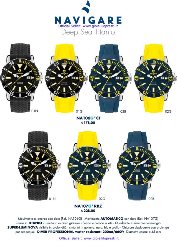 Men's Navigate Watch Automatic Deep Sea Titanium Watch