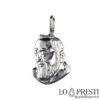 18 kt white gold Padre Pio face pendant
