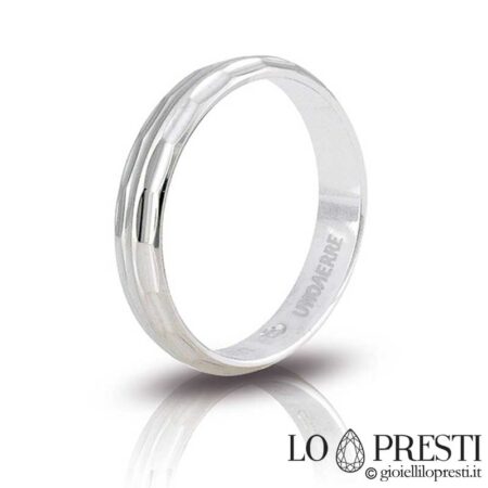 обручальное кольцо unoaerre для мужчин и женщин, серебро 925 пробы, закругленное с гравировкой, серебряные обручальные кольца unoaerre, обручальное кольцо unoaerre, серебро