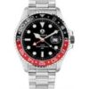 watch navigate GMT black and red steel quartz movement with date water resistant 10 ATM