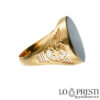men's yellow gold ring with onyx