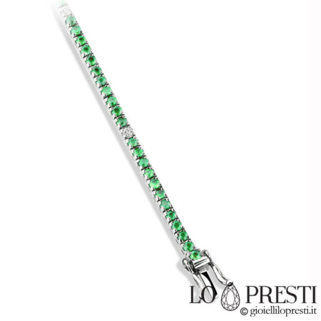 pulseira de tênis esmeralda natural para homens e mulheres