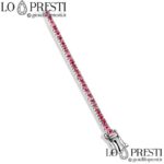 men's and women's tennis bracelet with natural rubies 18kt white gold-tennis bracelet with natural rubies