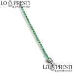 men's and women's tennis bracelet with natural emeralds 18kt white gold-tennis bracelet with natural emeralds