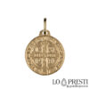 Colgante medalla sagrada de San Benito en oro amarillo de 18 kt.