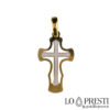 18 kt white and yellow gold cross