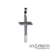 18 kt white gold modern cross without Christ