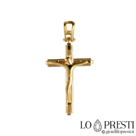 Крест из желтого золота 18 карат
