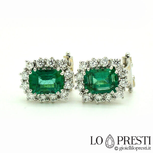 18kt earrings natural emeralds