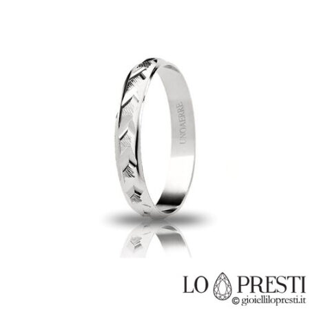 unaerre ring ring for men and women 18 kt white gold