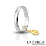 unaerre white gold wedding ring, free engraving