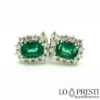 emerald and brilliant diamond earrings