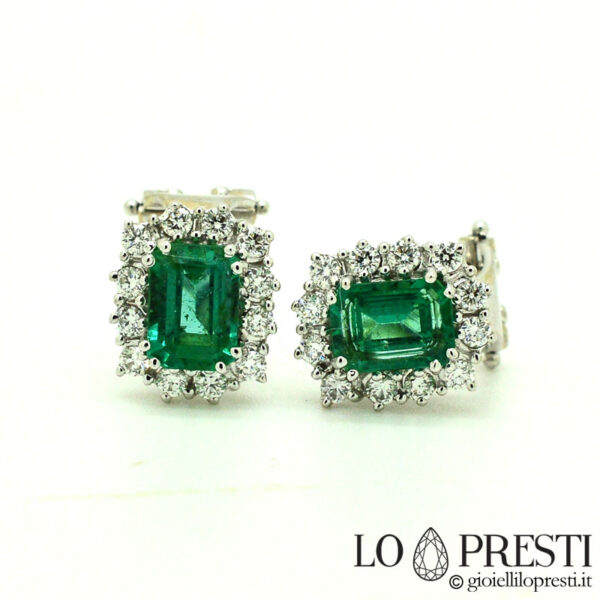 natural zambia emerald stud and clip earrings