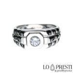 Solitaire man ring 18 kt ring man
