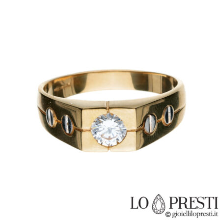 Solitaire man ring