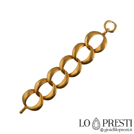 18kt yellow gold wide groumette bracelet for women