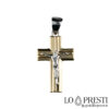 Zweifarbiges 18-karätiges Goldkreuz mit Christus