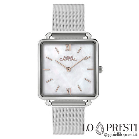 Capital women's steel quartz mother-of-pearl watch