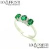 trilogy ring singsing white gold diamonds emeralds trilogy anniversary engagement rings