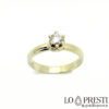 Solitaire ring with igi-hrd-gia certified brilliant cut diamond