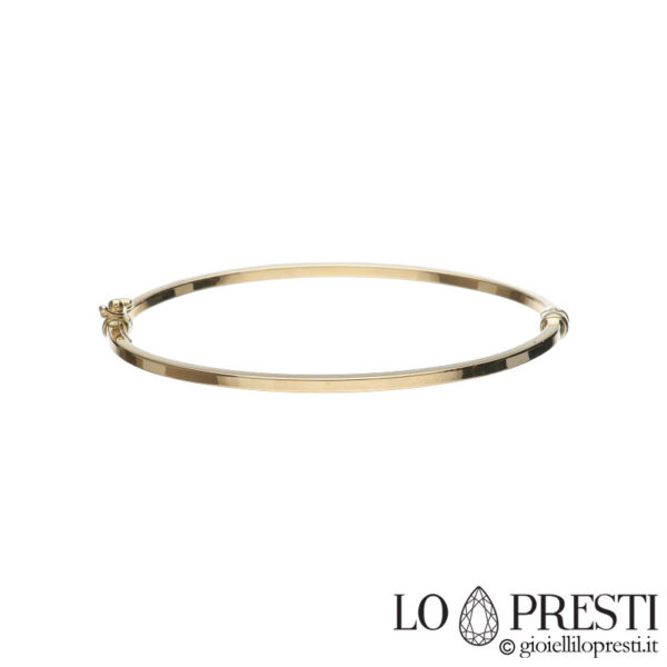 18kt yellow gold square wire bangle