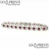 tennis bracelet with rubies, natural brilliant diamonds certified in 18kt white gold