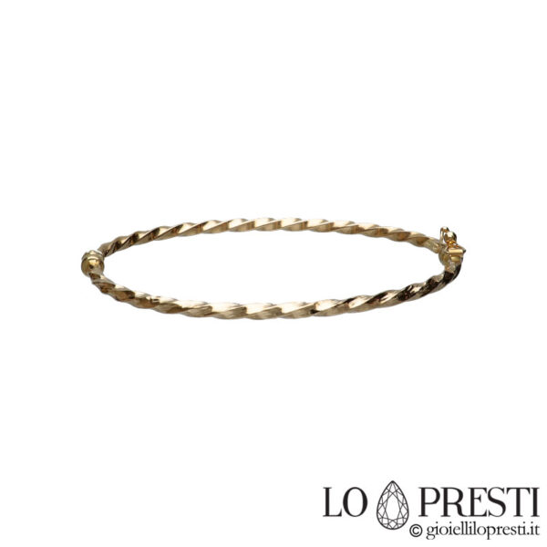 18kt yellow gold braided rigid bracelet