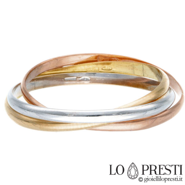 anillo de bodas Cartier de oro tricolor