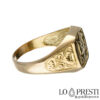 anello anelli uomo stemma sigillo scudo chevalier personalizzato oro giallo 18kt