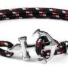 bracelet d'été pour hommes et garçons en corde colorée et acier avec ancre