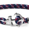 bracelet navigate anchor blue white red steel rope
